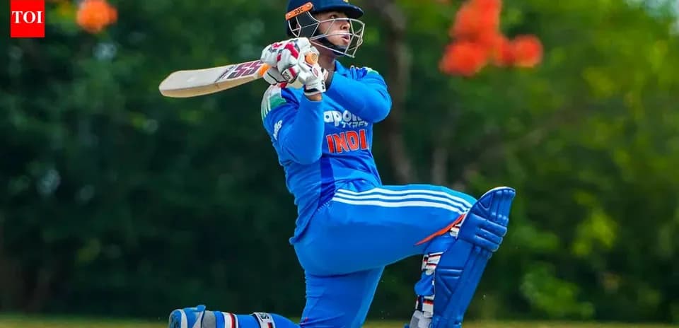 Batsman playing a shot on cricket field
