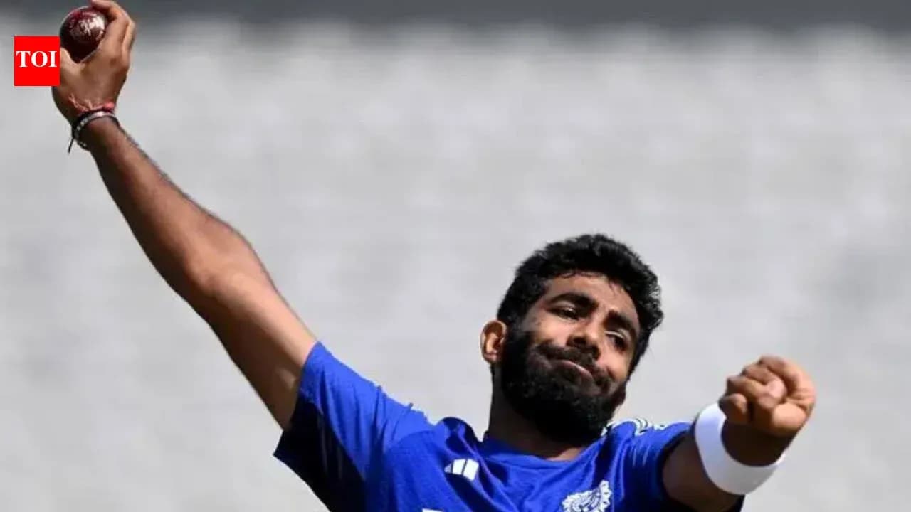 Cricketer bowling during a practice session