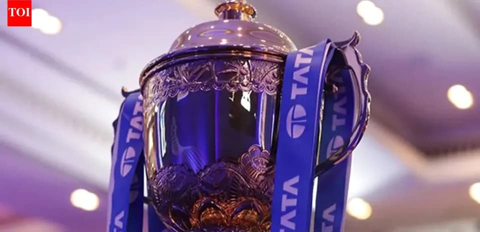 Trophy with blue ribbons displayed at event