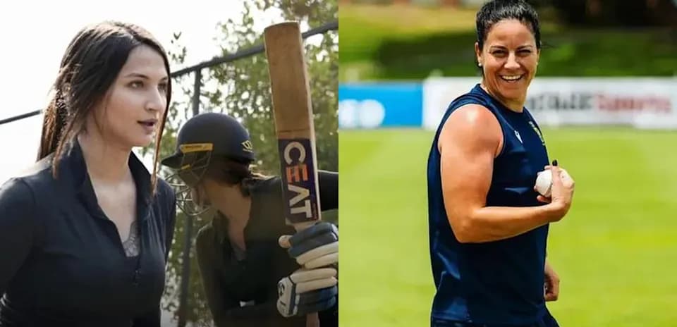 Two female cricketers in training sessions