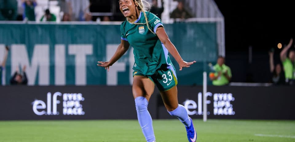 Player celebrating after scoring a goal during match