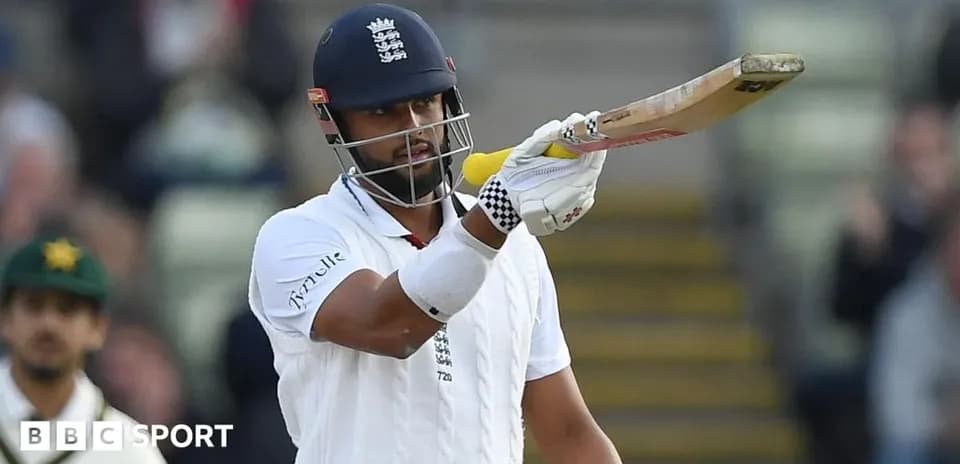 Batsman signaling after hitting a boundary in cricket