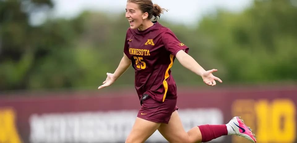 Soccer player celebrating on the field