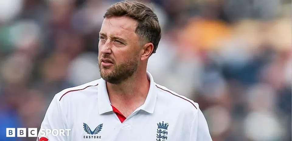 Cricketer wearing England jersey during match