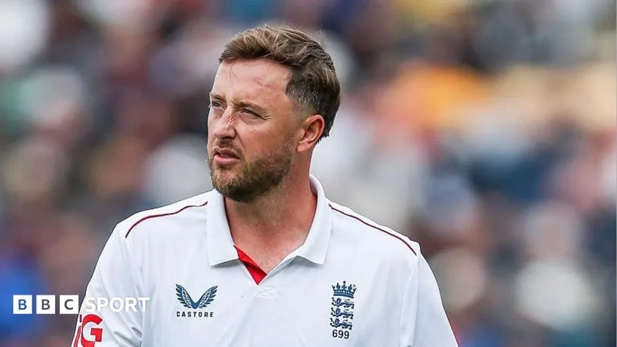 Cricketer wearing England jersey during match