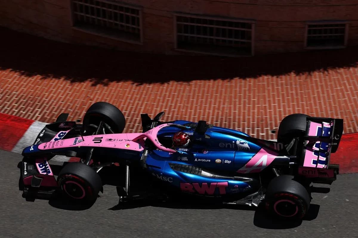 Race car navigating a corner on a track