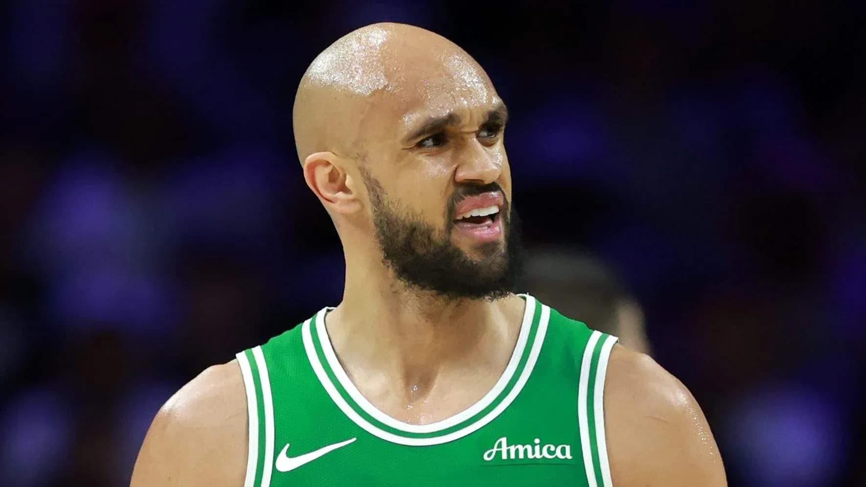 Player in green jersey reacting during a game