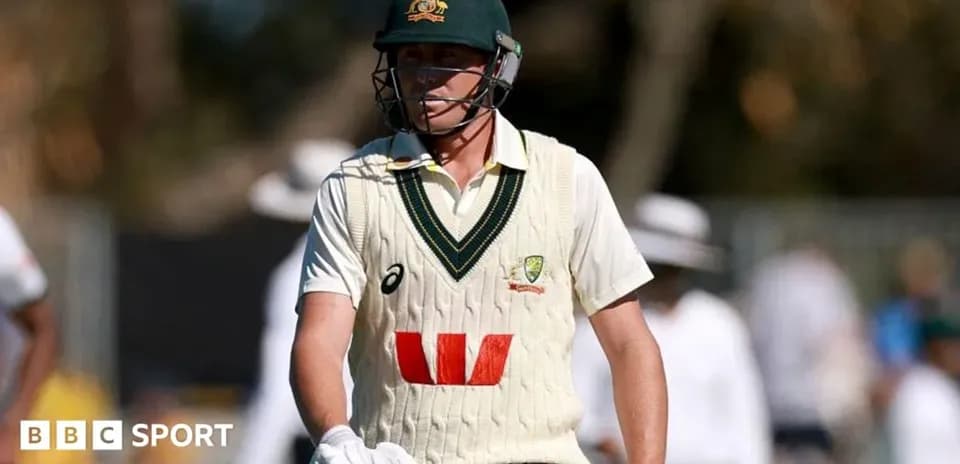 Cricketer in Australian kit walking on field