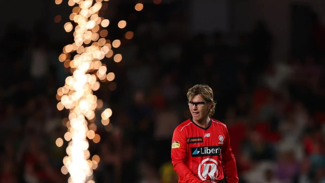 Player walking past fireworks during match celebration