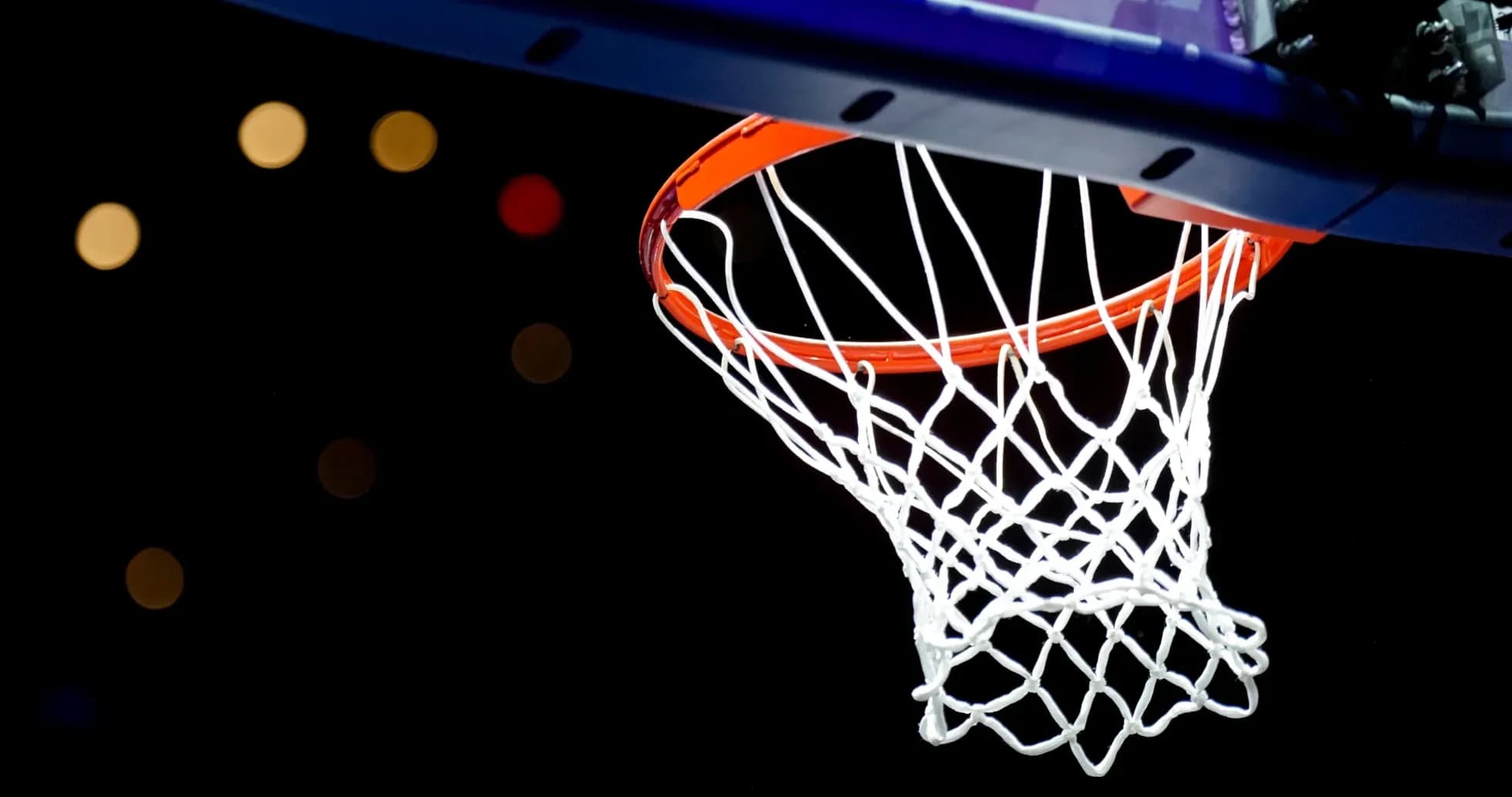 Close-up of a basketball hoop and net