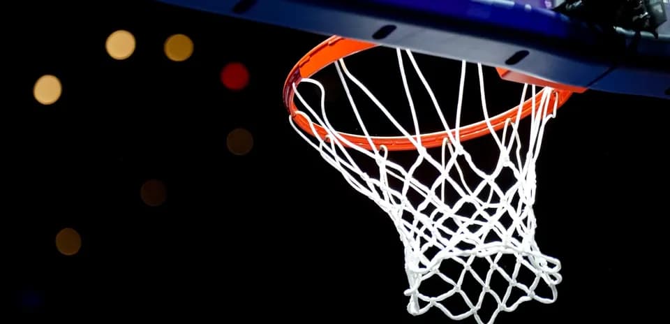 Close-up of a basketball hoop and net