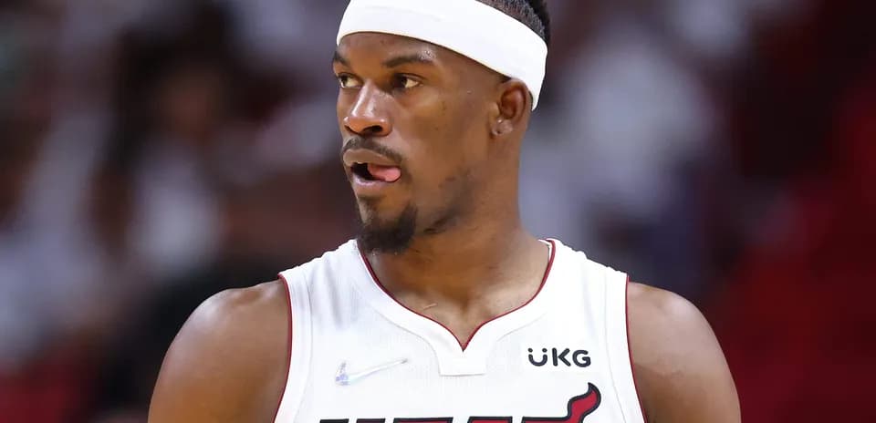 Player wearing Miami Heat jersey during game