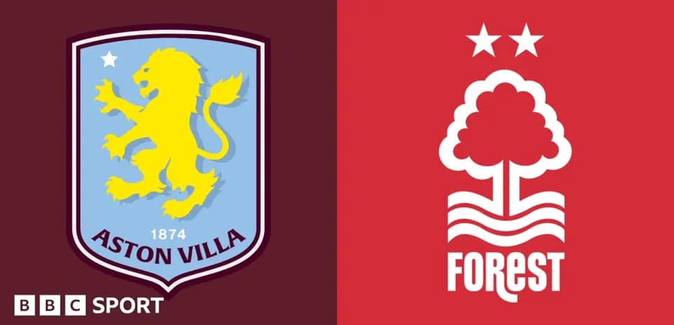 Logos of Aston Villa and Nottingham Forest side by side