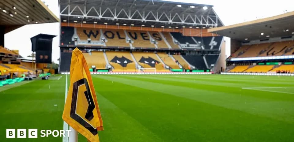 Wolverhampton stadium with corner flag in focus