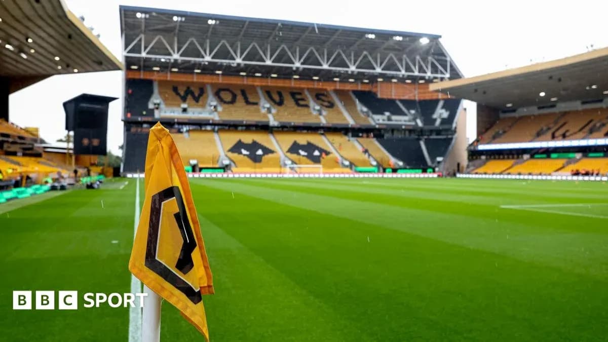 Wolverhampton stadium with corner flag in focus