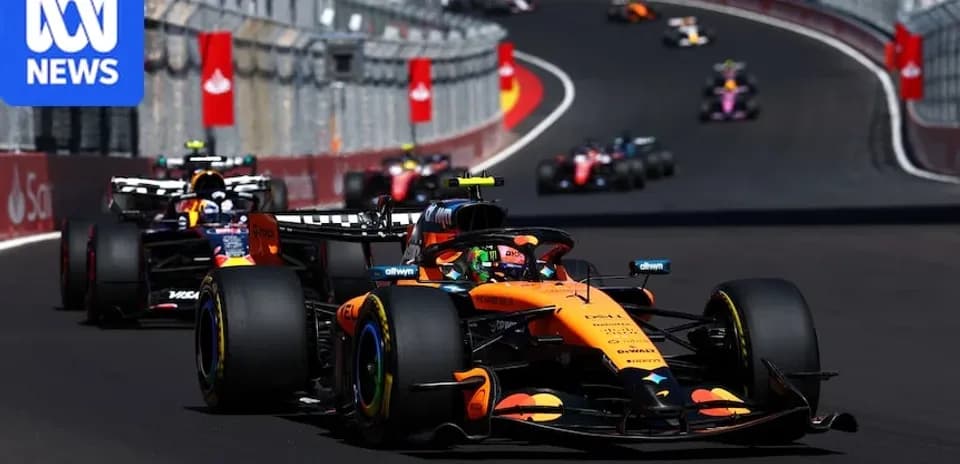 McLaren car leading during Formula 1 race