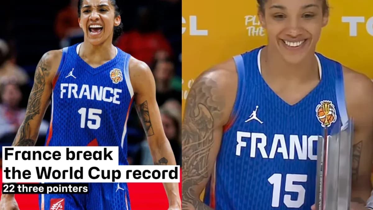 Player celebrating with trophy after record-breaking performance