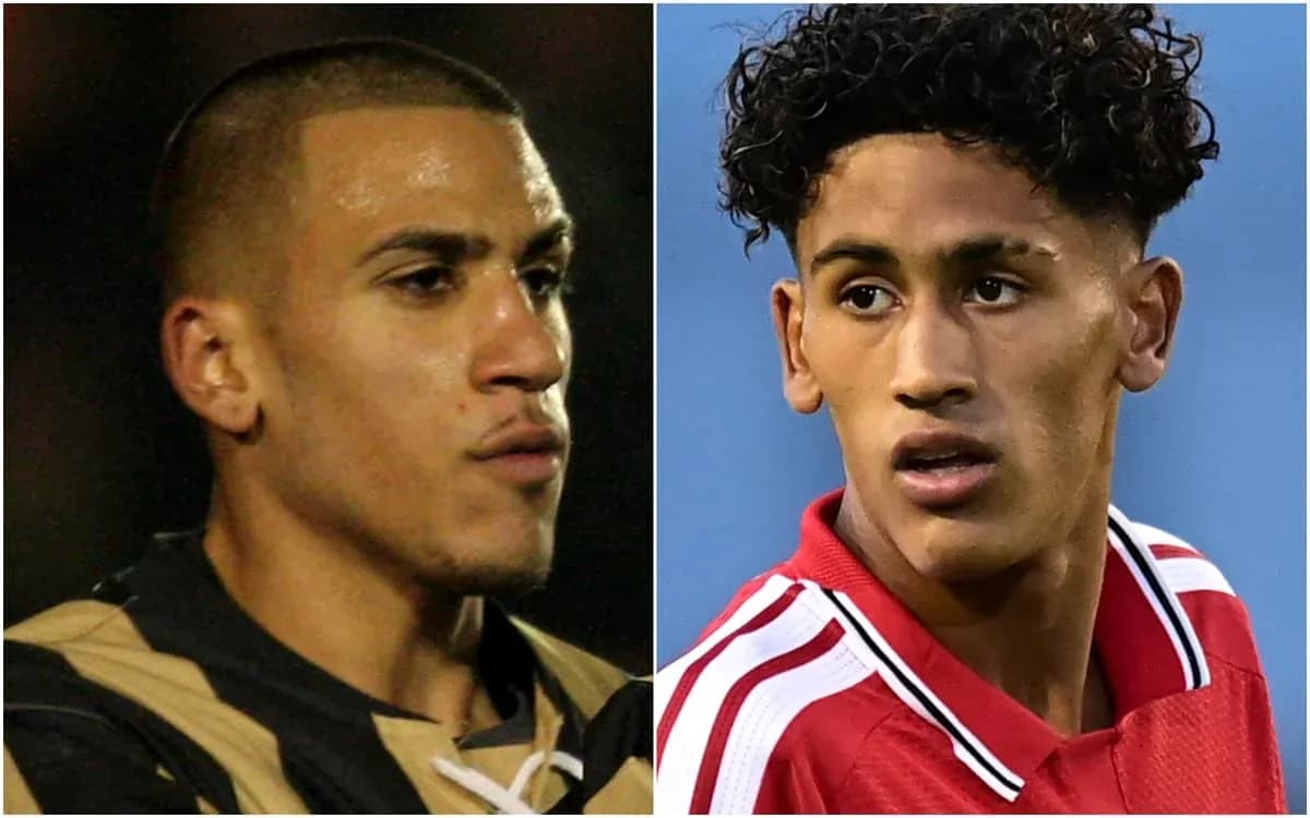 Two football players in headshots, one in black and gold