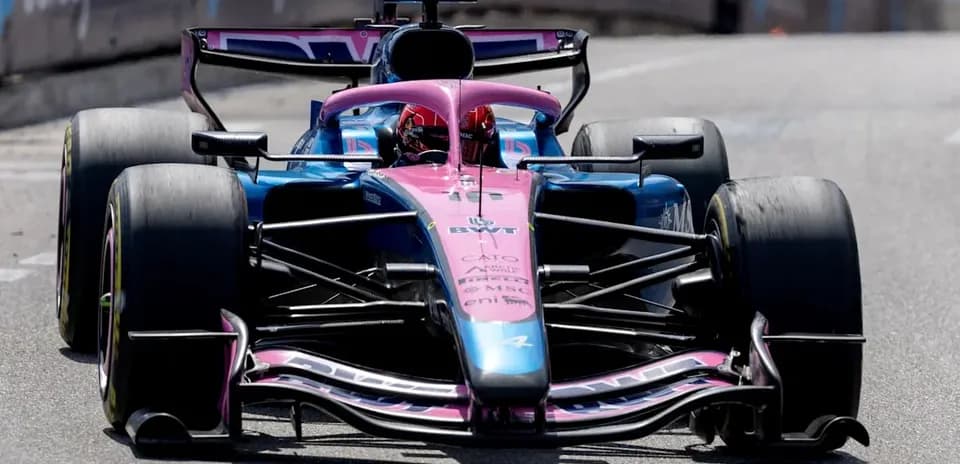Racing car in action on street circuit