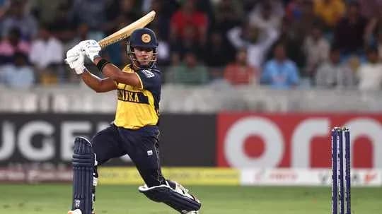 Batsman from Sri Lanka playing a shot in match