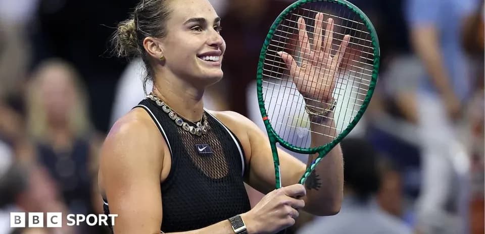 Player waving with tennis racket after match
