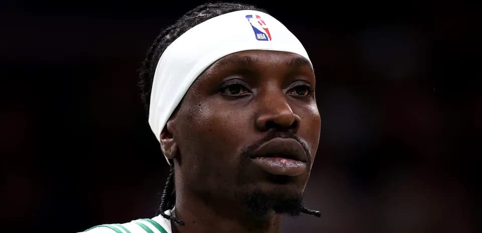 Basketball player wearing a headband during game