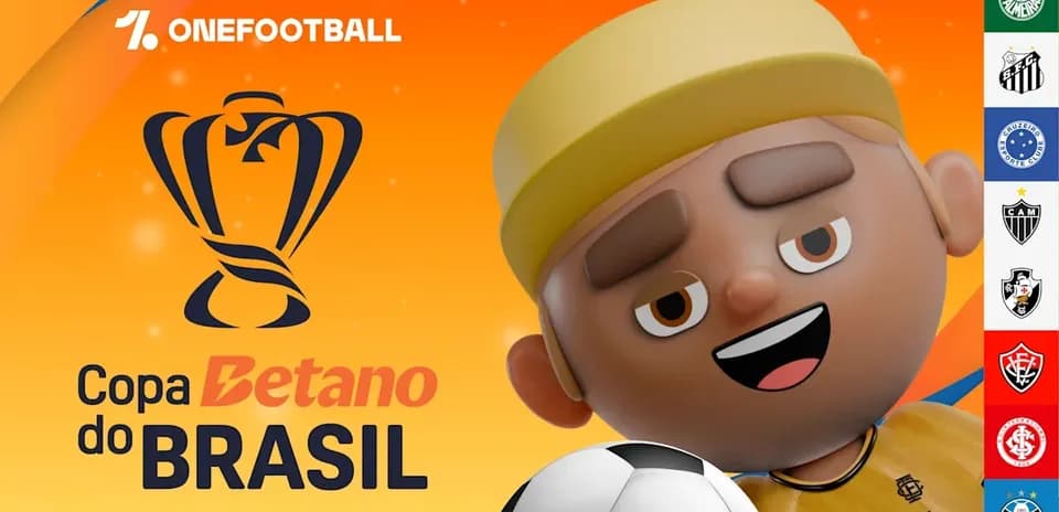 Cartoon character with soccer ball for Copa do Brasil