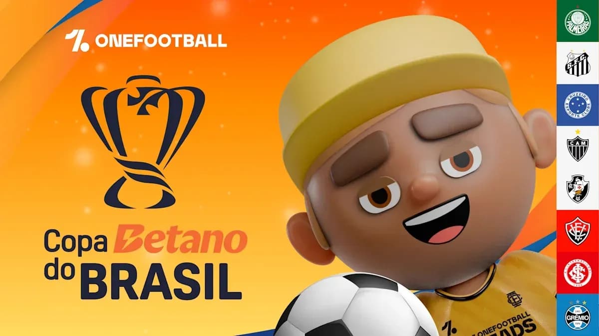 Cartoon character with soccer ball for Copa do Brasil