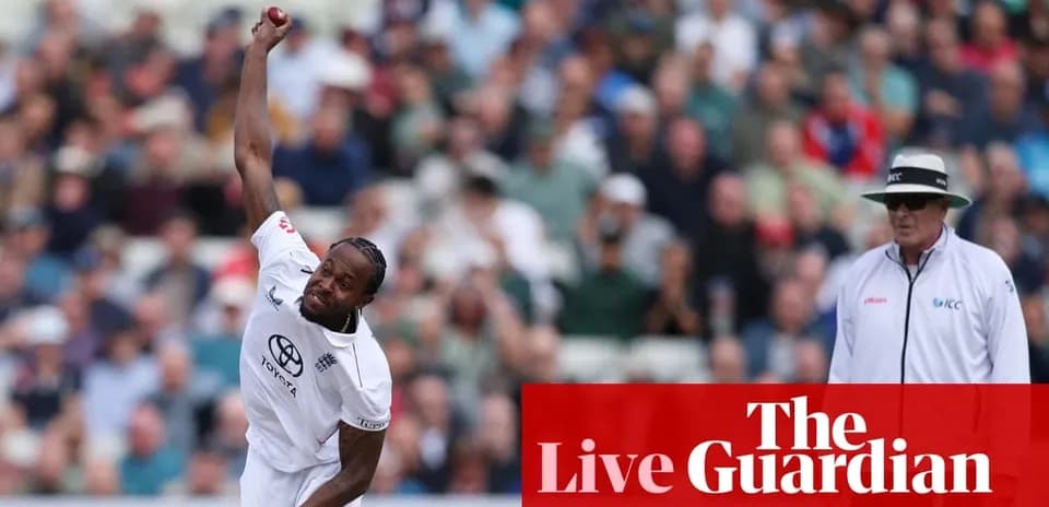 Bowler delivering a ball during cricket match