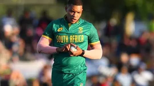 Player preparing to kick during rugby match