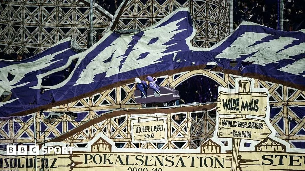 Large banner displayed by fans in stadium
