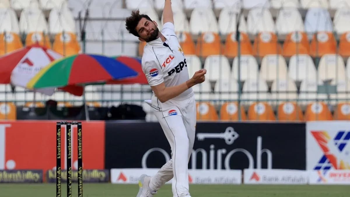 Bowler delivering a ball during cricket match