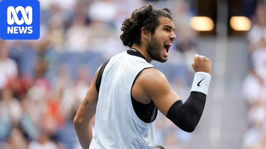 Player celebrating after winning a point during match