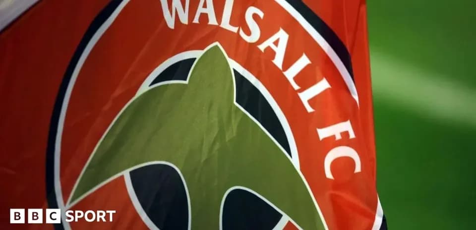 Walsall FC flag with club logo displayed