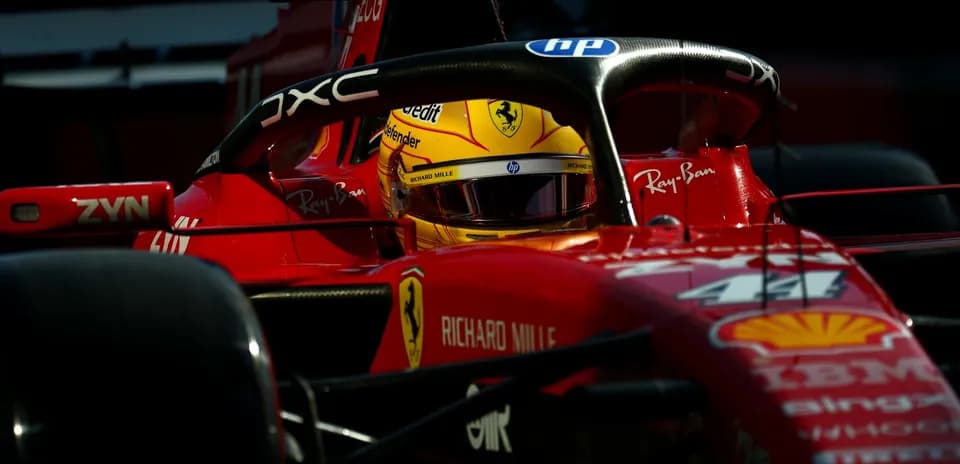 Driver in Ferrari car during a race session