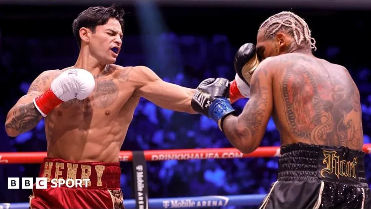Boxer landing a punch during a match