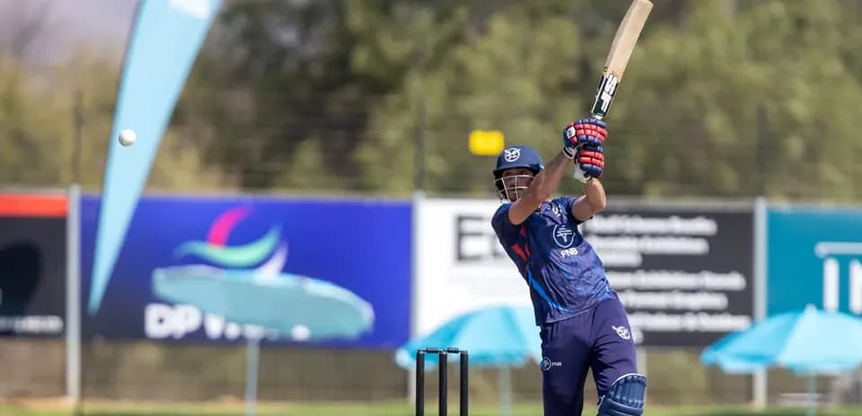 Batsman hitting a cricket ball during practice session