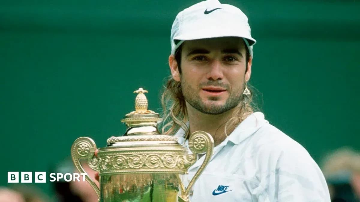 Player holding Wimbledon trophy in celebration