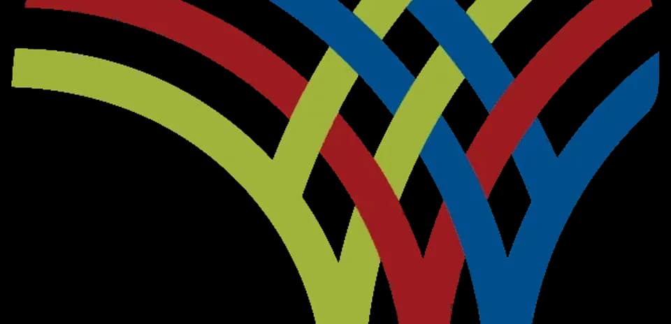 Abstract logo with intertwined colored lines