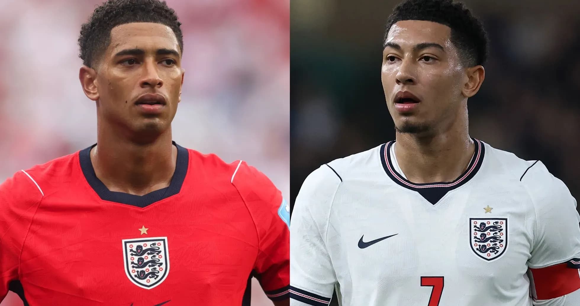 Two England players in national team jerseys