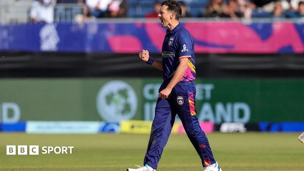 Bowler celebrating after taking a wicket during match