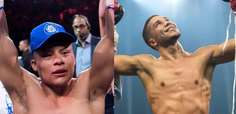 Two boxers celebrating after their matches