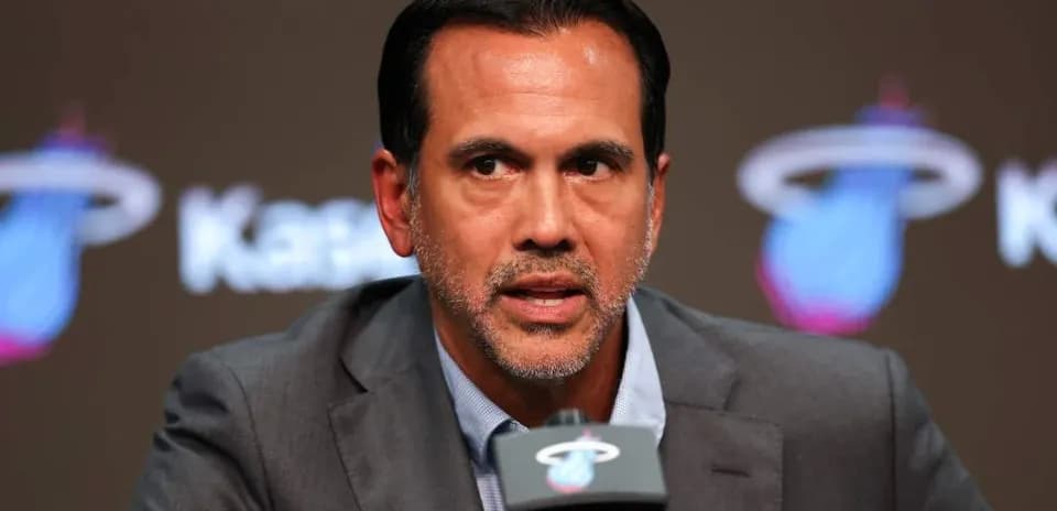 Coach speaking at Miami Heat press conference
