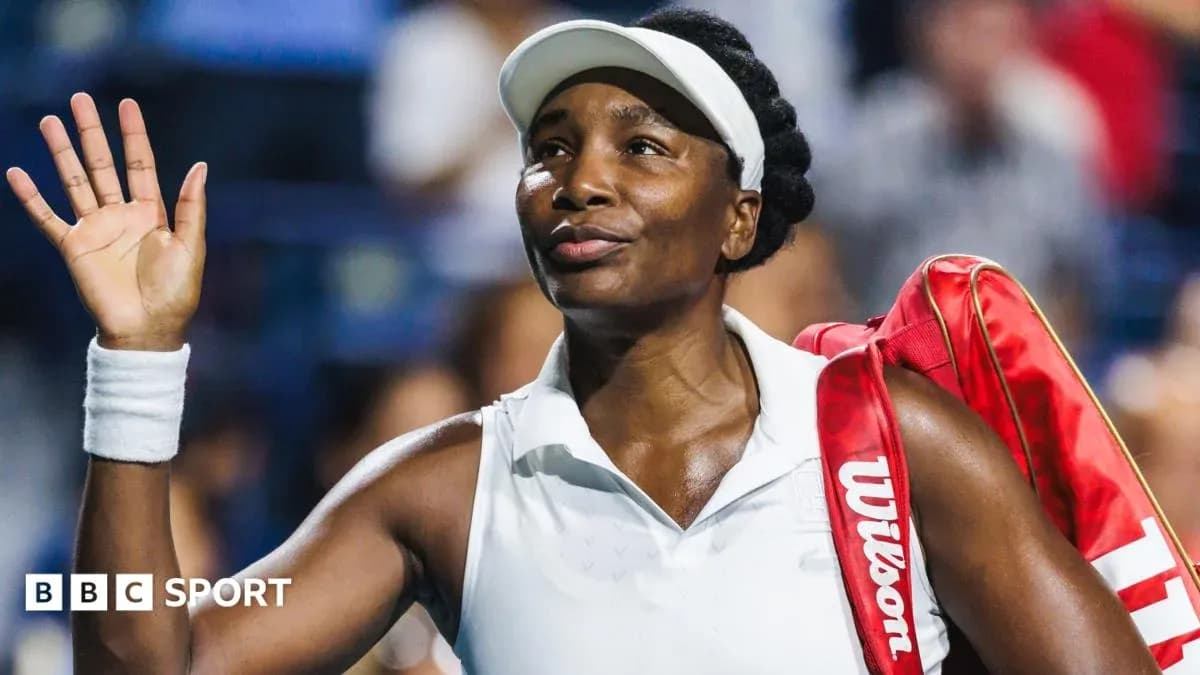 Venus Williams waving after a match