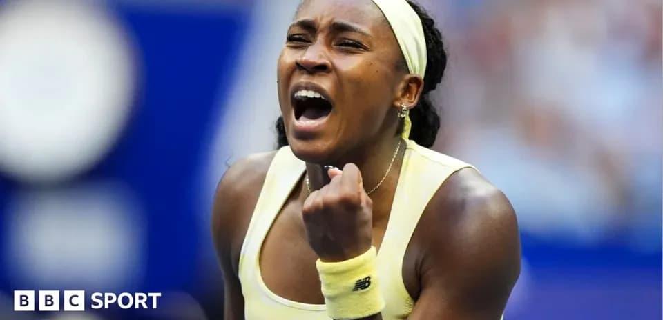 Tennis player celebrating during a match