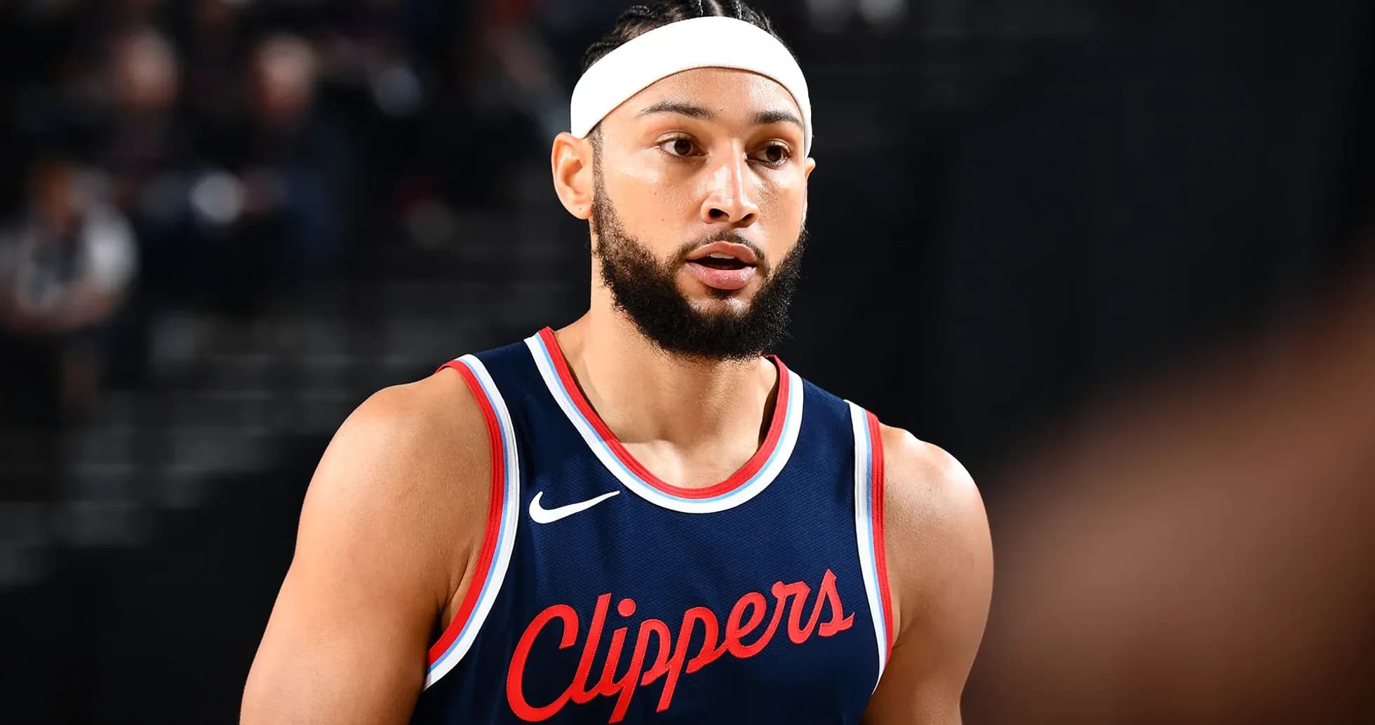 Basketball player in Clippers uniform during game