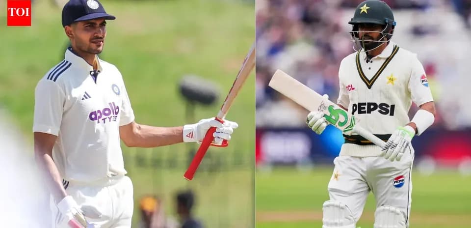 Two cricketers holding bats on the field