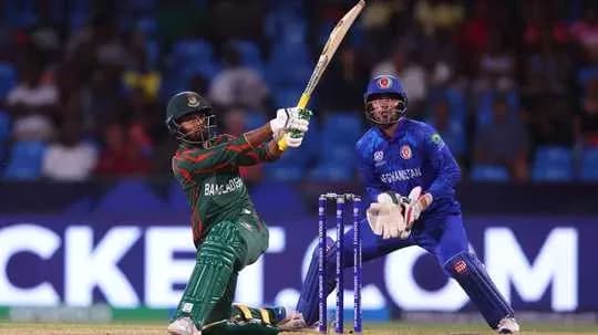 Bangladesh batsman playing a shot against Afghanistan