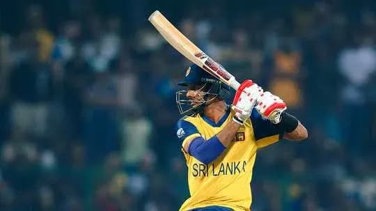 Batsman from Sri Lanka preparing to strike ball
