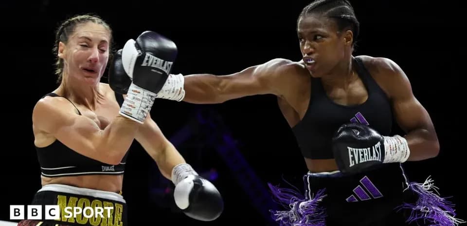 Boxer delivering a punch during a match